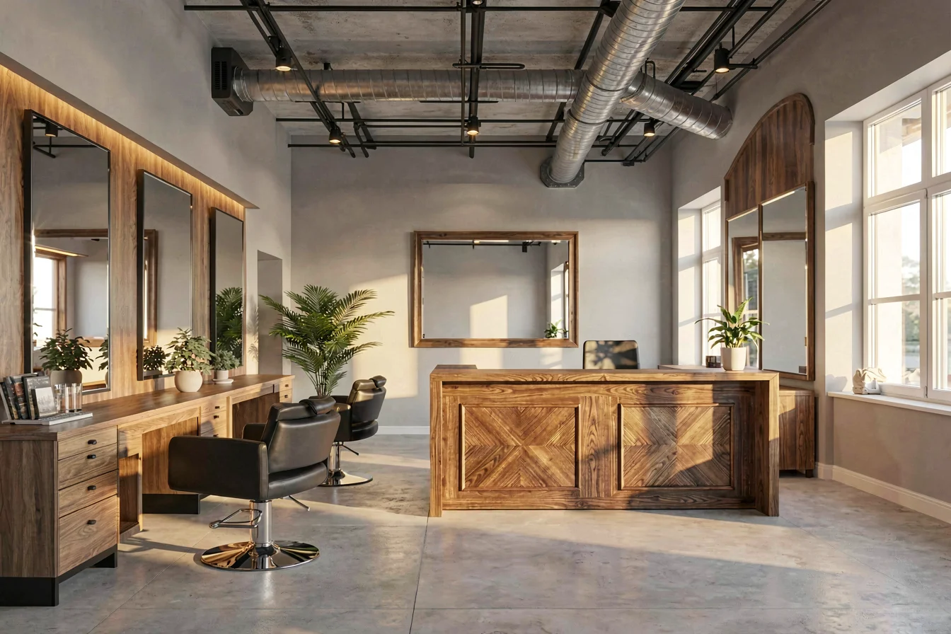 Decorative mirror reception desk