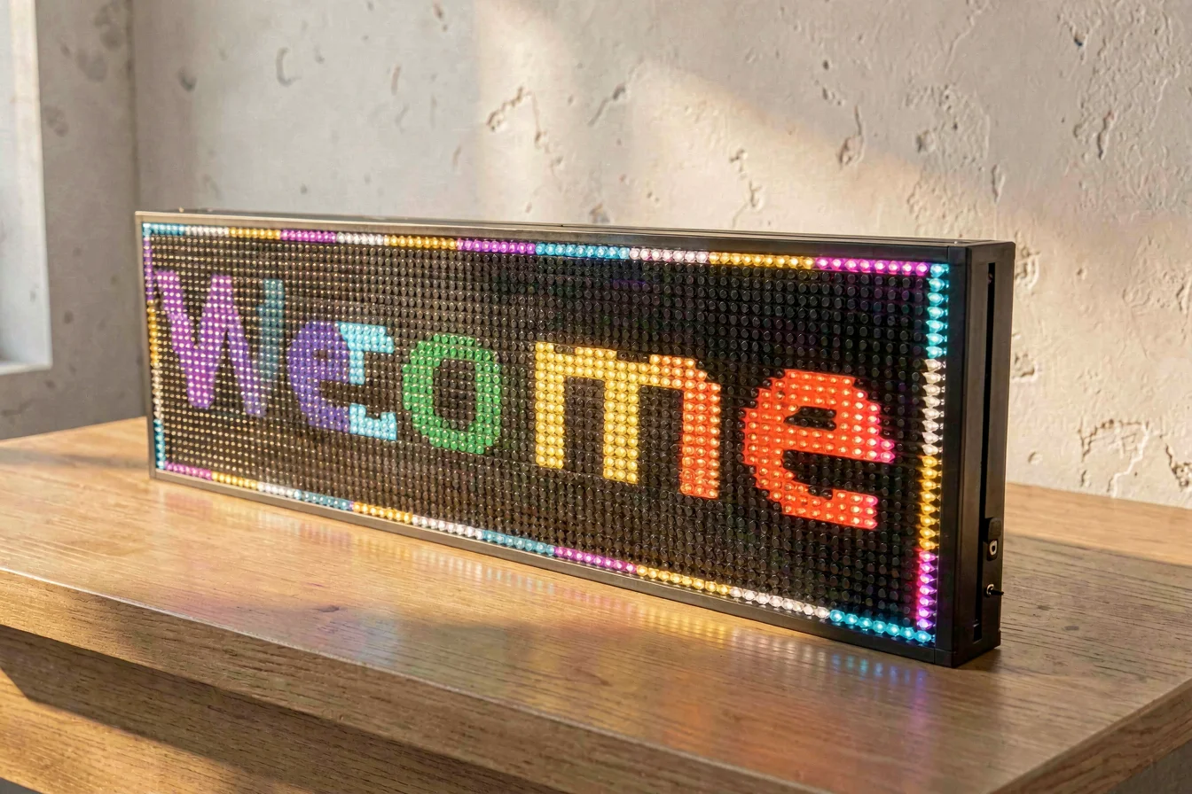 Customizable LED scrolling text display