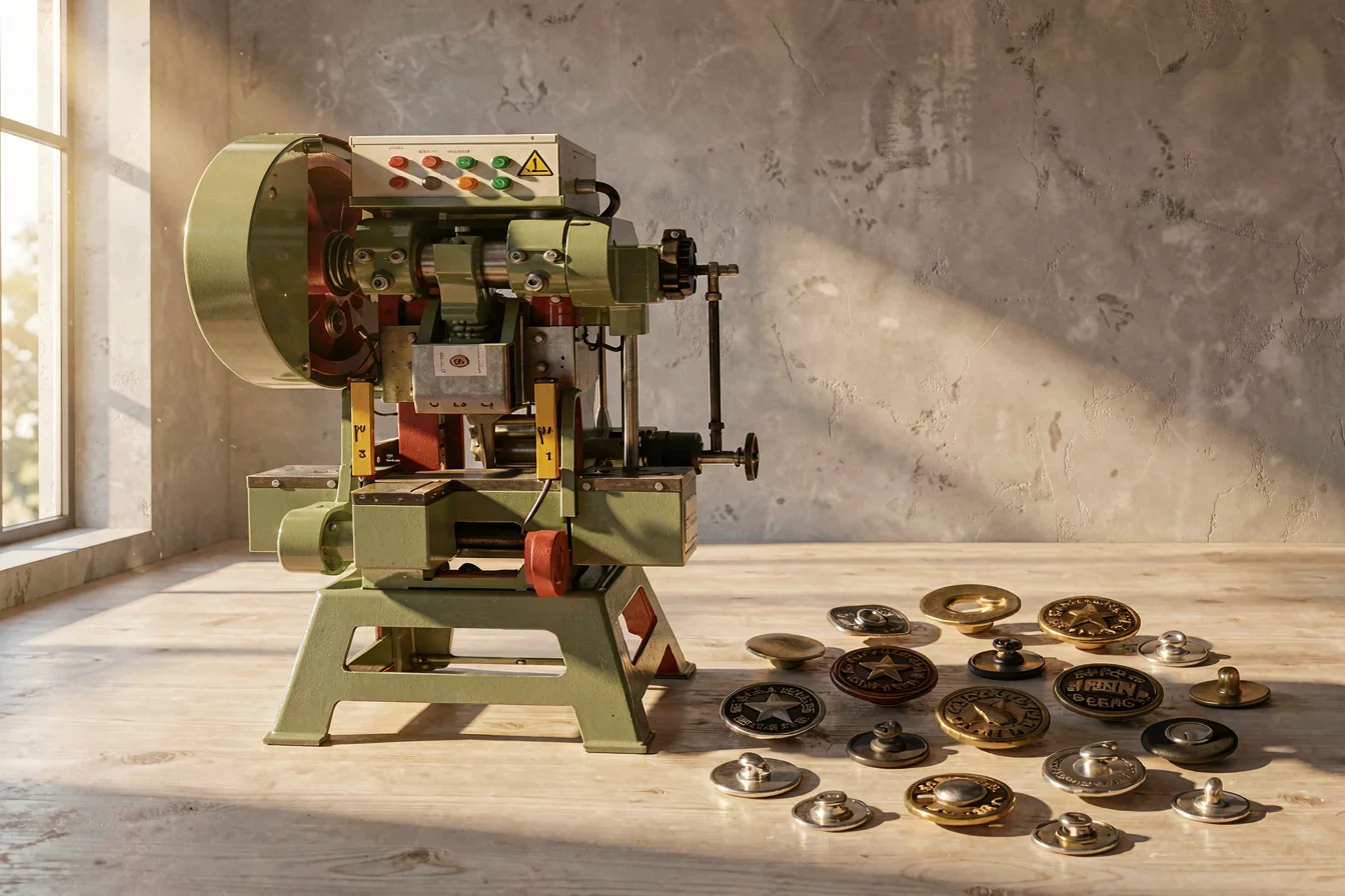 High-durability fabric button making machine