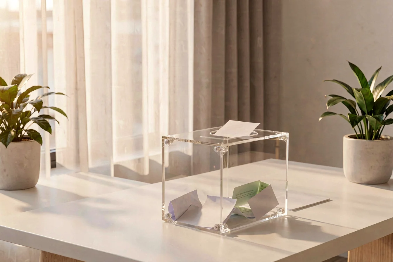 Secure Transparent Plexiglass Lucky Draw Box