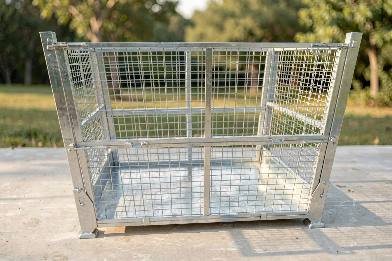 Hot-dip galvanized metal bin