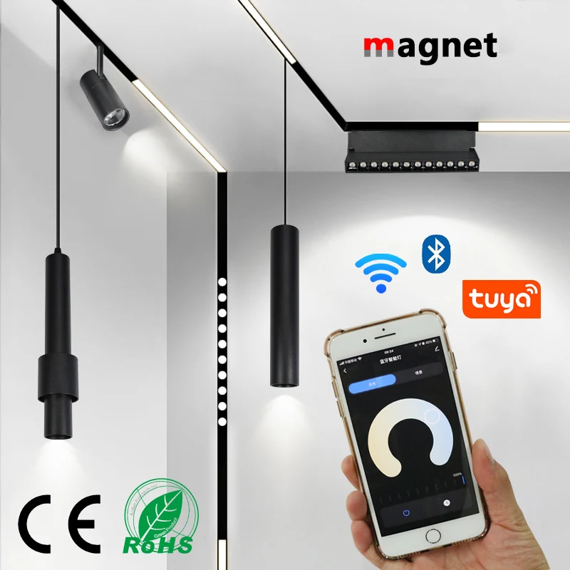 

Magnetic Track LED Lighting System 25W DC90V-265V Linear Track Light LED Track Rail Office Mall LED Magnetic Grille Lighting
