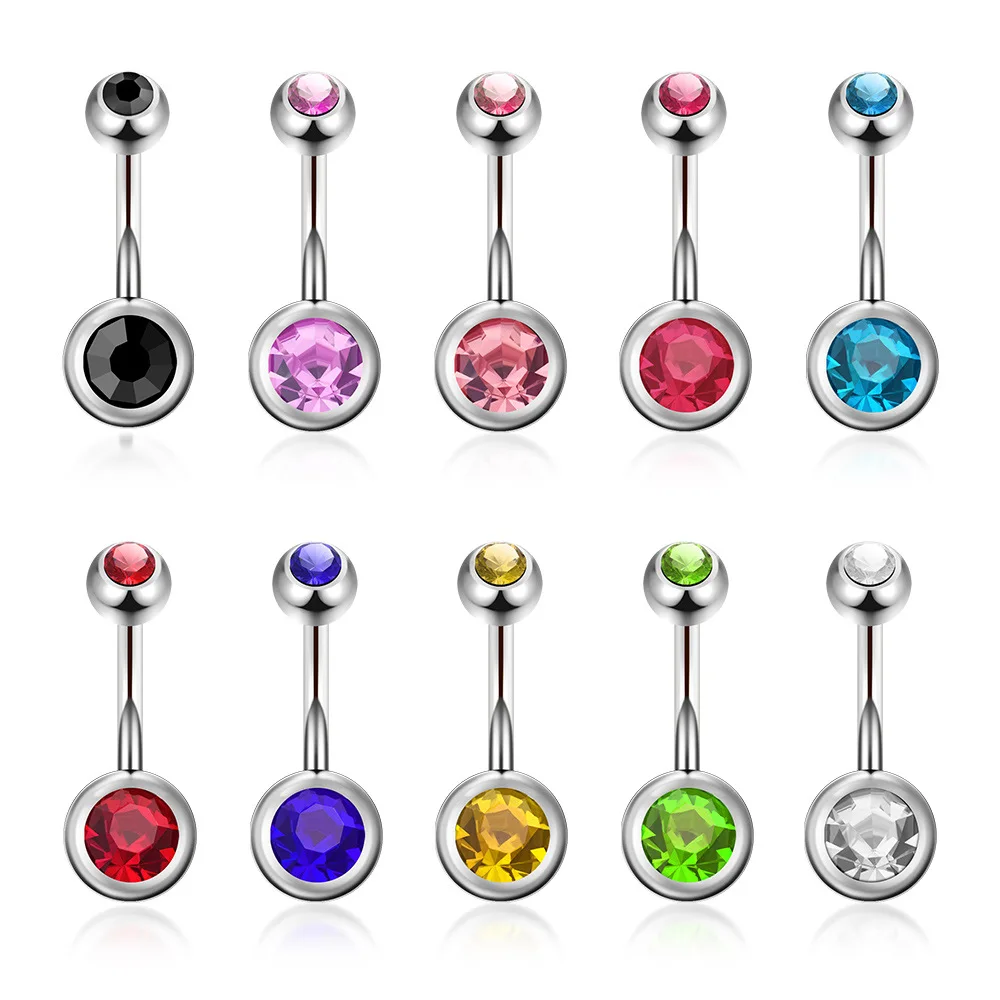 

wholesale stainless steel double jewelry set puncture belly button ring