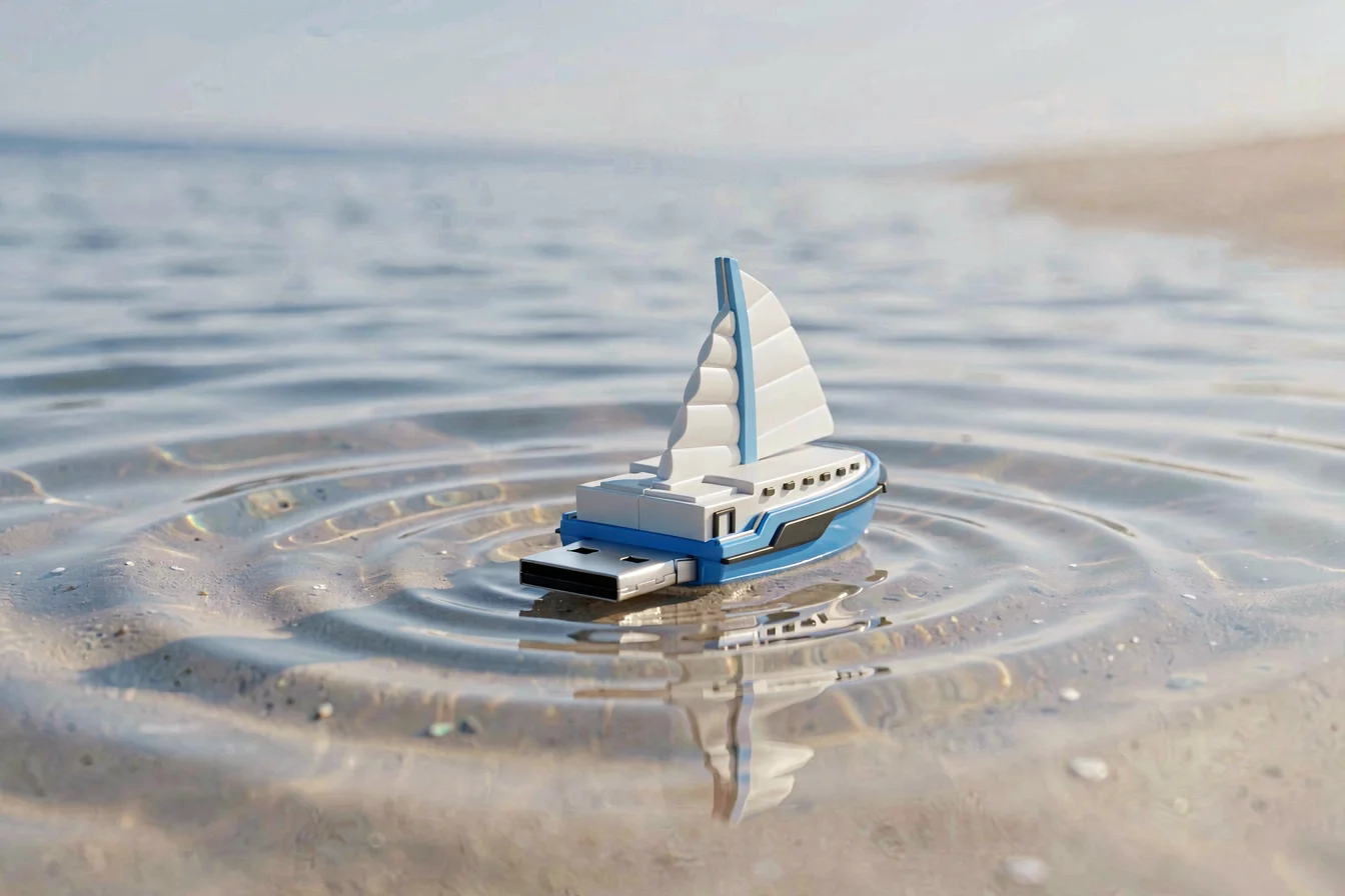 Custom boat shape USB flash drive