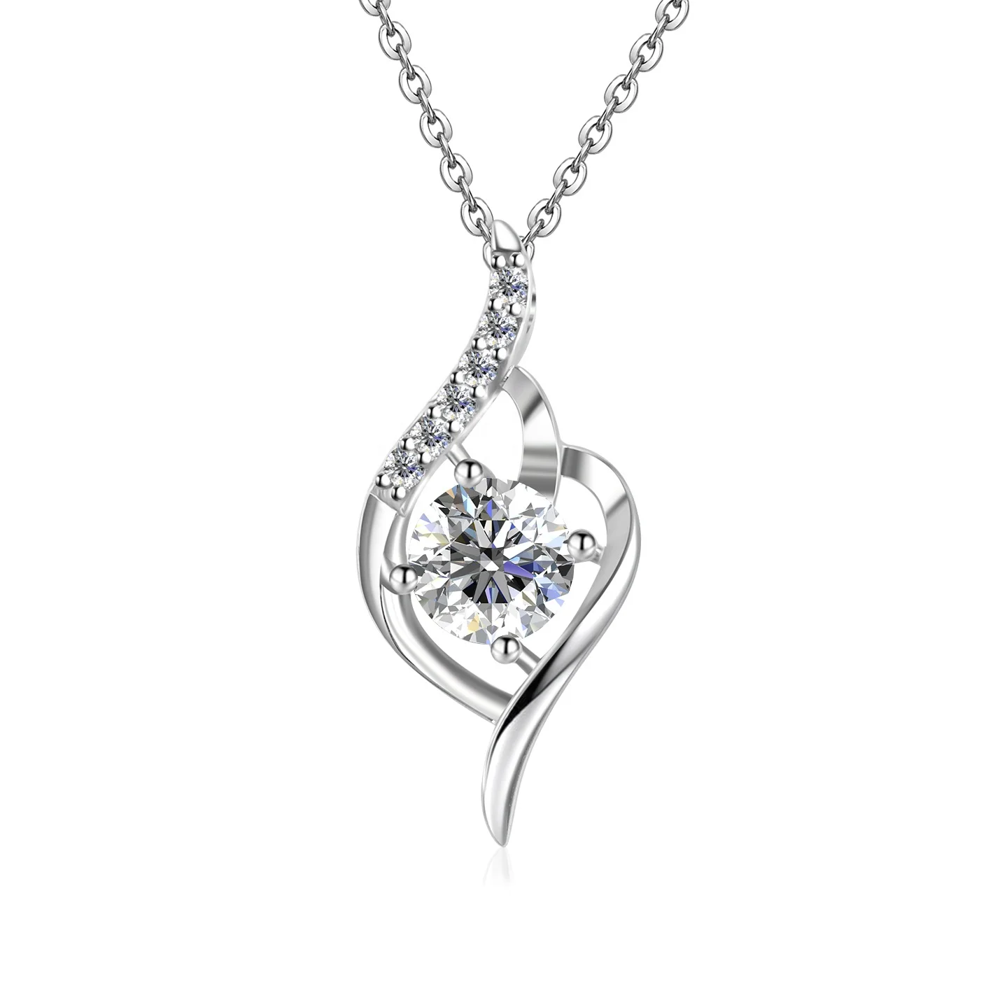 

2022 New GRA Certified Lab Grown Moissanite Diamond Sterling Silver Twist Pendant Necklace Wedding Jewelry Destiny Jewellery
