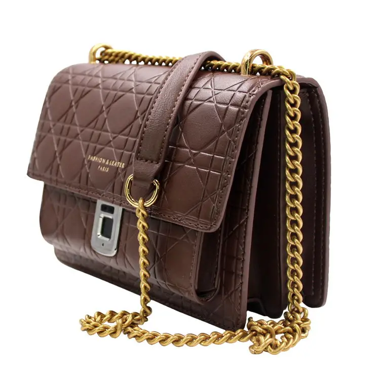 

High End Smart Business Handbag Fingerprint Lock Chain Shoulder Bag Sac A Mains En Cuir 2021 Pu Leather Bag With Finger Print, 1 colors to choose