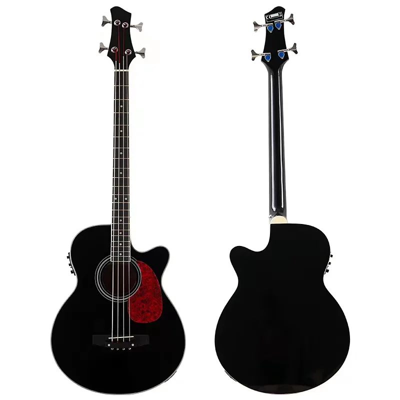 

Free Shipping cheap Acoustic bass guitar 4 strings with pickup EQ for guitarra Stringed Instruments Musical look like takam1ne