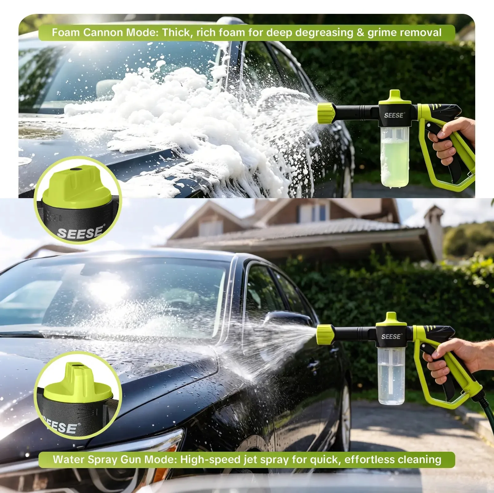 Comparison between Foam Cannon and Water Spray modes