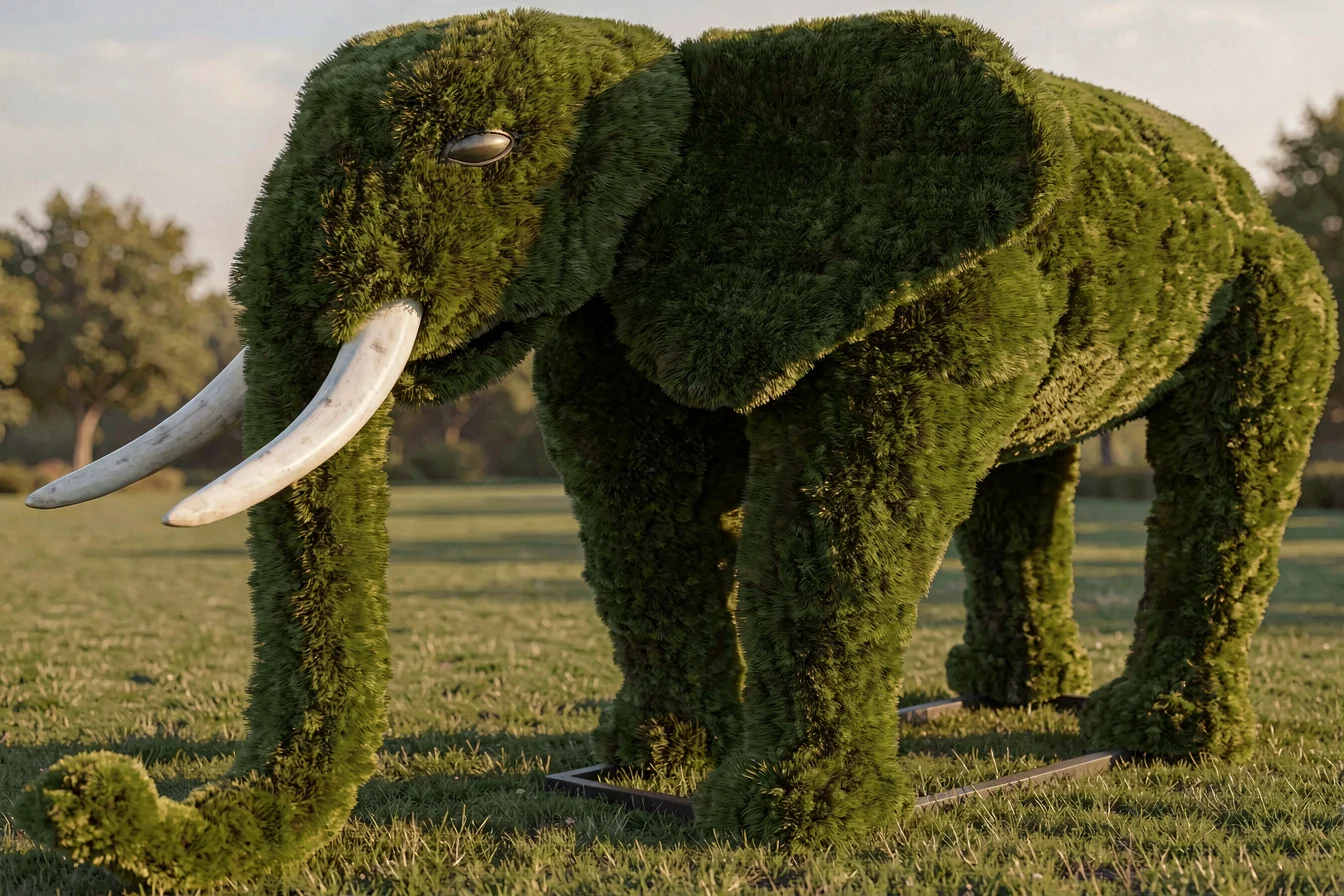 Bespoke large animal topiary sculptures
