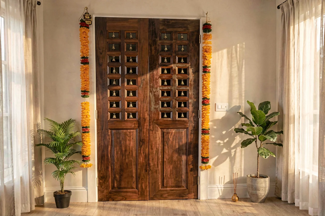 Space-Efficient Modern Pooja Room Doors
