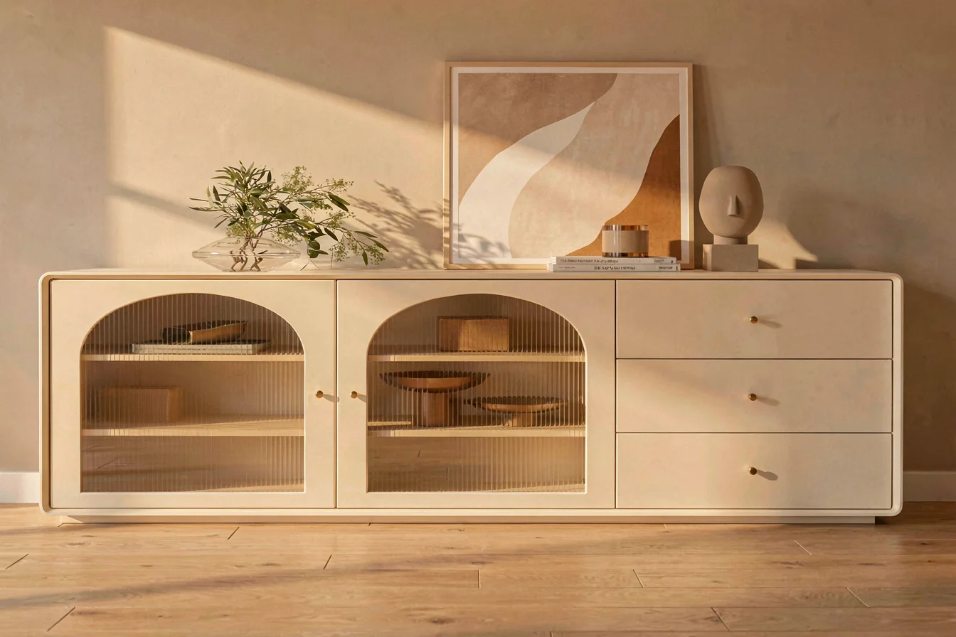 Minimalist cream sideboard
