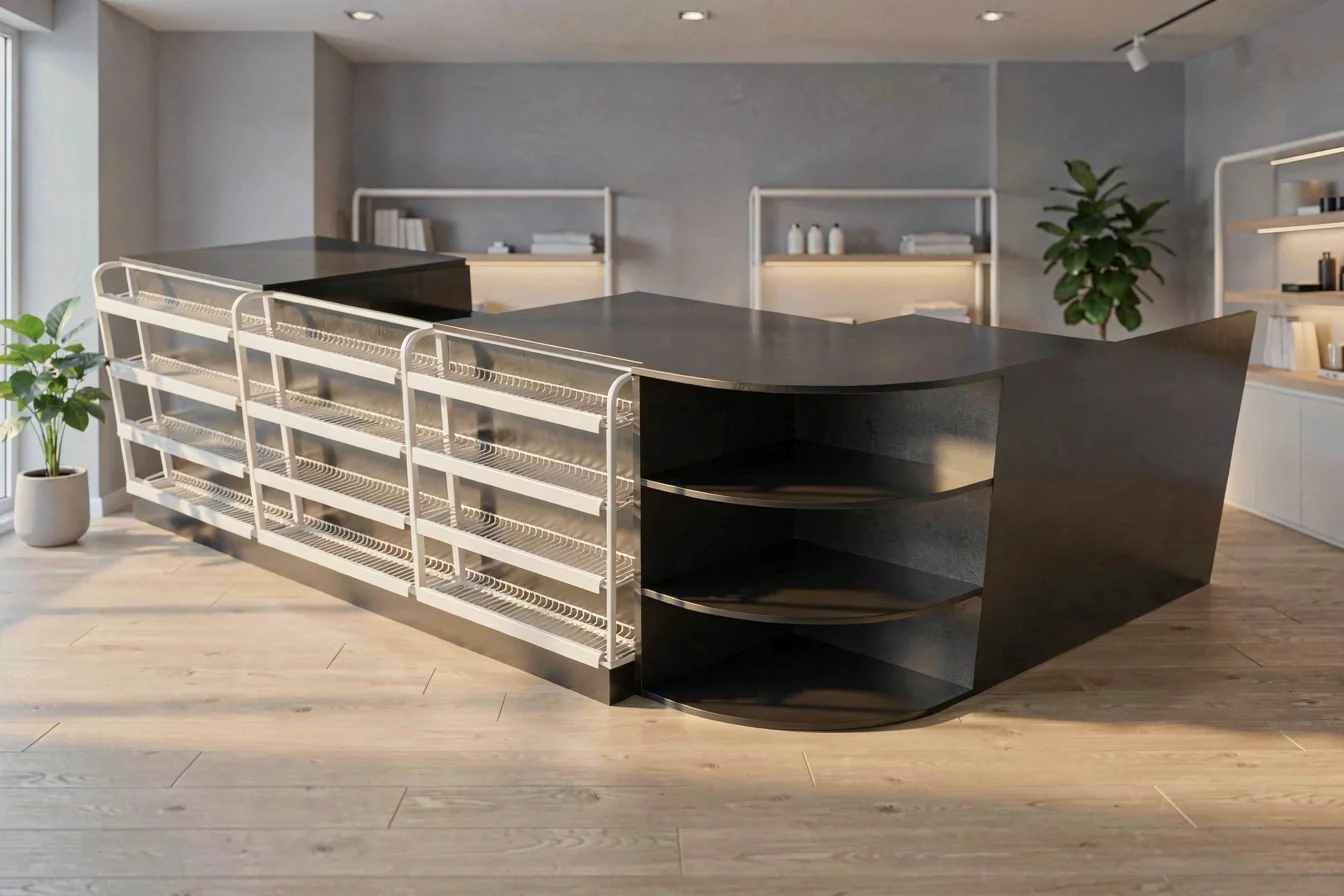Top-rated L shape checkout counter