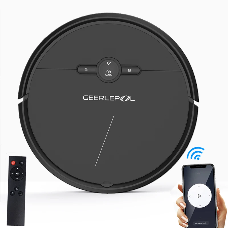 

Geerlepol Robotic Carpet Sweeper Mop Auto Cleaning Remover Dust Vacuum With WiFi Connectivity Work for Alexa