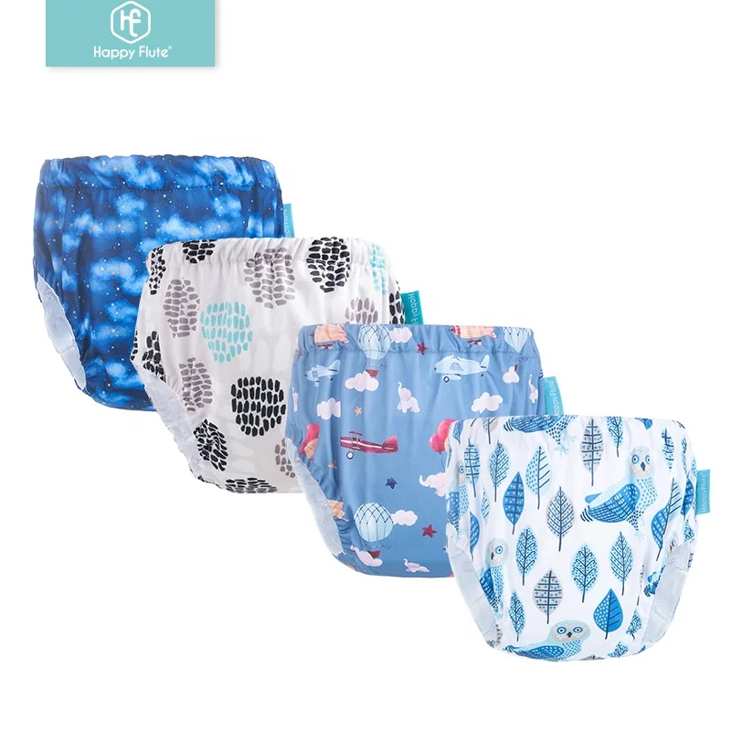 

HappyFlute Super Absorbency Factory Price Good Quality Waterproof Cloth Diapers Reusable Baby Training Pants, Pul print