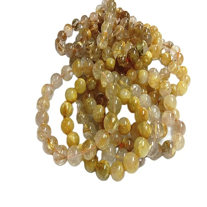 

Natural Golden Rutilated Bracelet Smooth gemstone bracelet