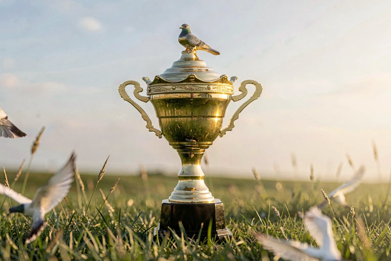 Custom racing pigeon trophy