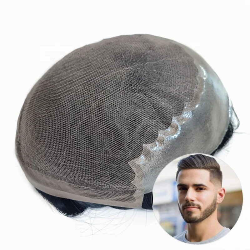 Remy Human Hair Toupee Super Fine Swiss Lace