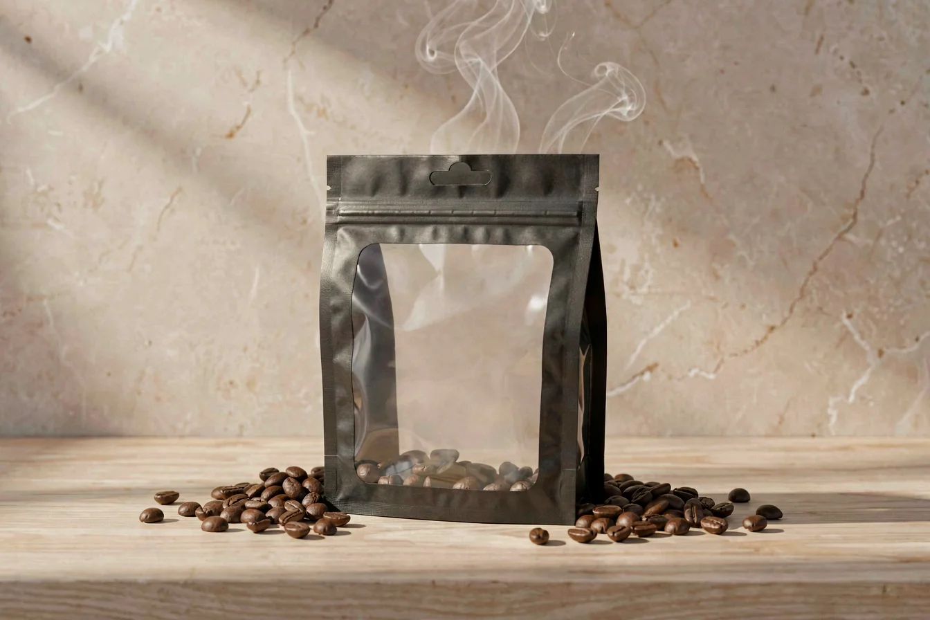 custom transparent coffee bag