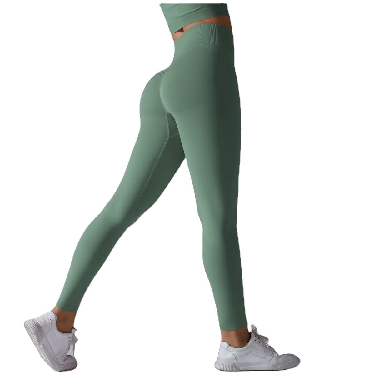 High waisted seamless full-length yoga pants