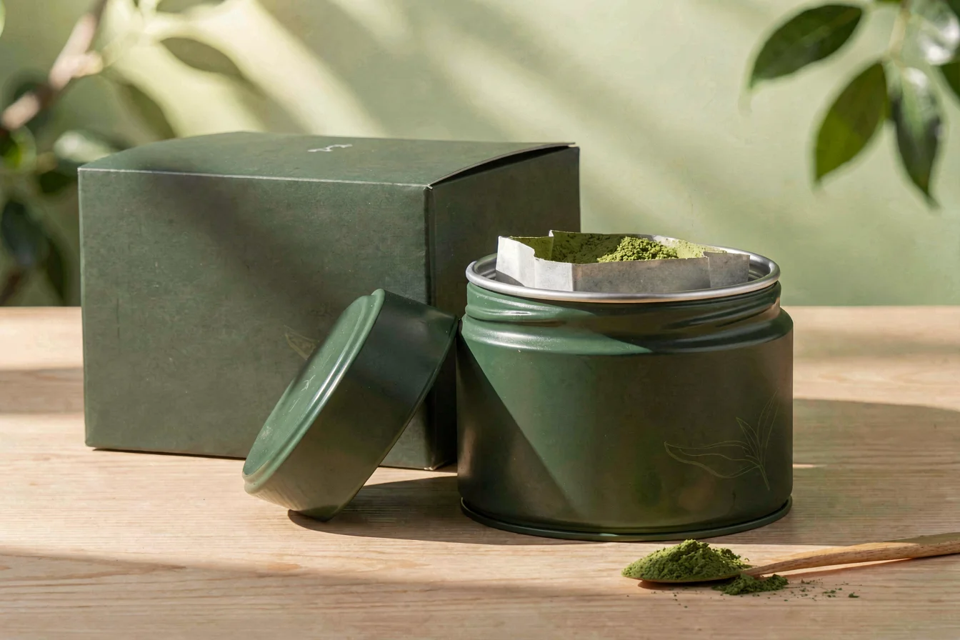 Premium matcha tin box