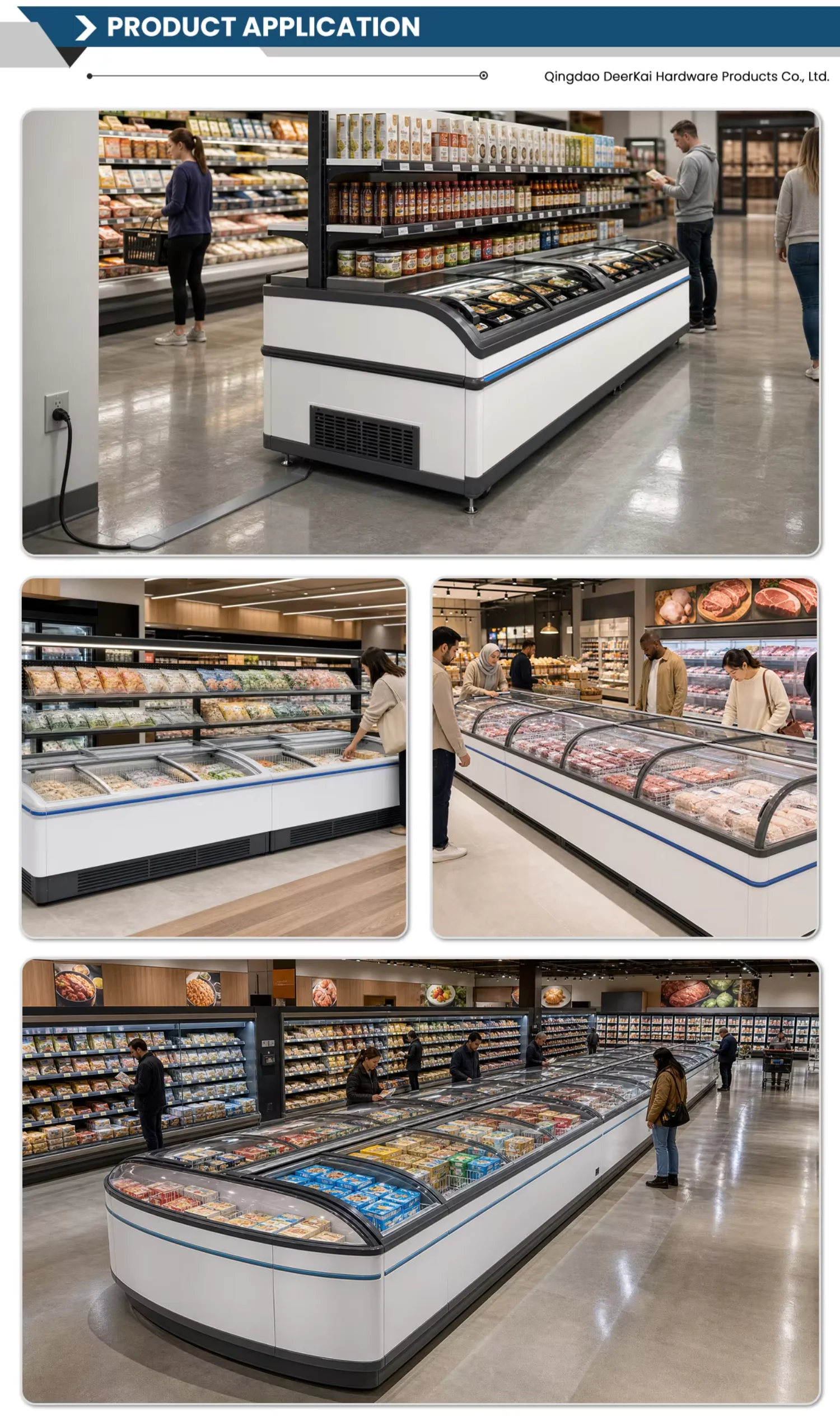Food Display Island Freezer, 1100L, 220 V, Stainless Steel - detail 28