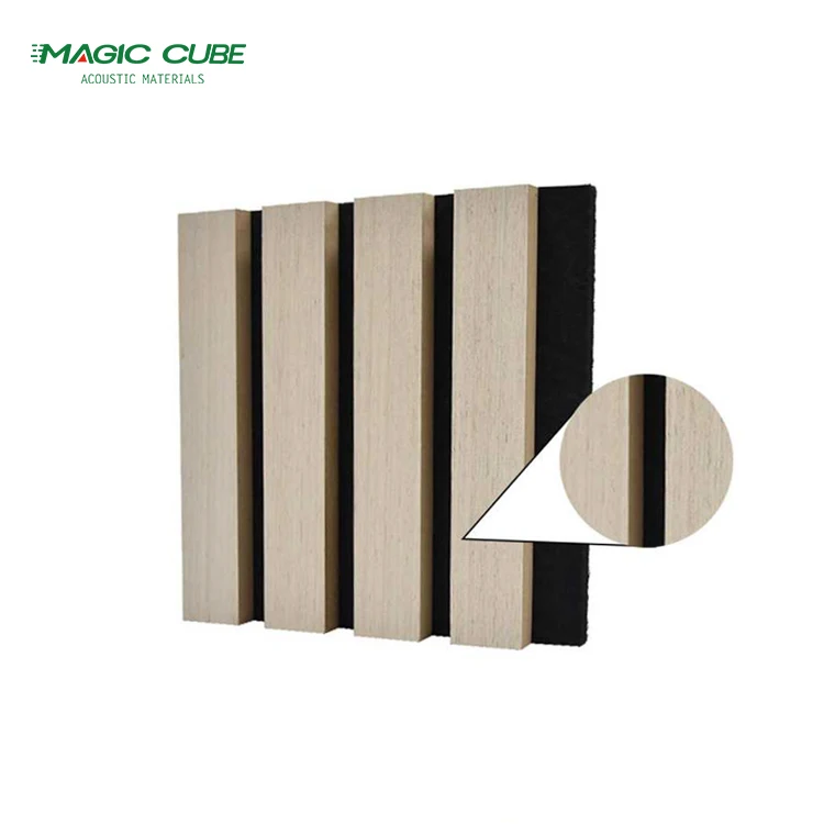 

Free sample Melamine finish Slat Polyester Sound Insulation Board Panel Acoustic Slat Wood Polyester Acoustic Wall Panels