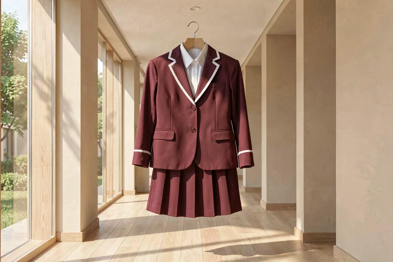 Top-rated maroon school uniform