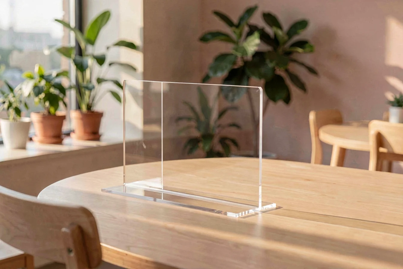 impact-resistant 3 sided acrylic table talker