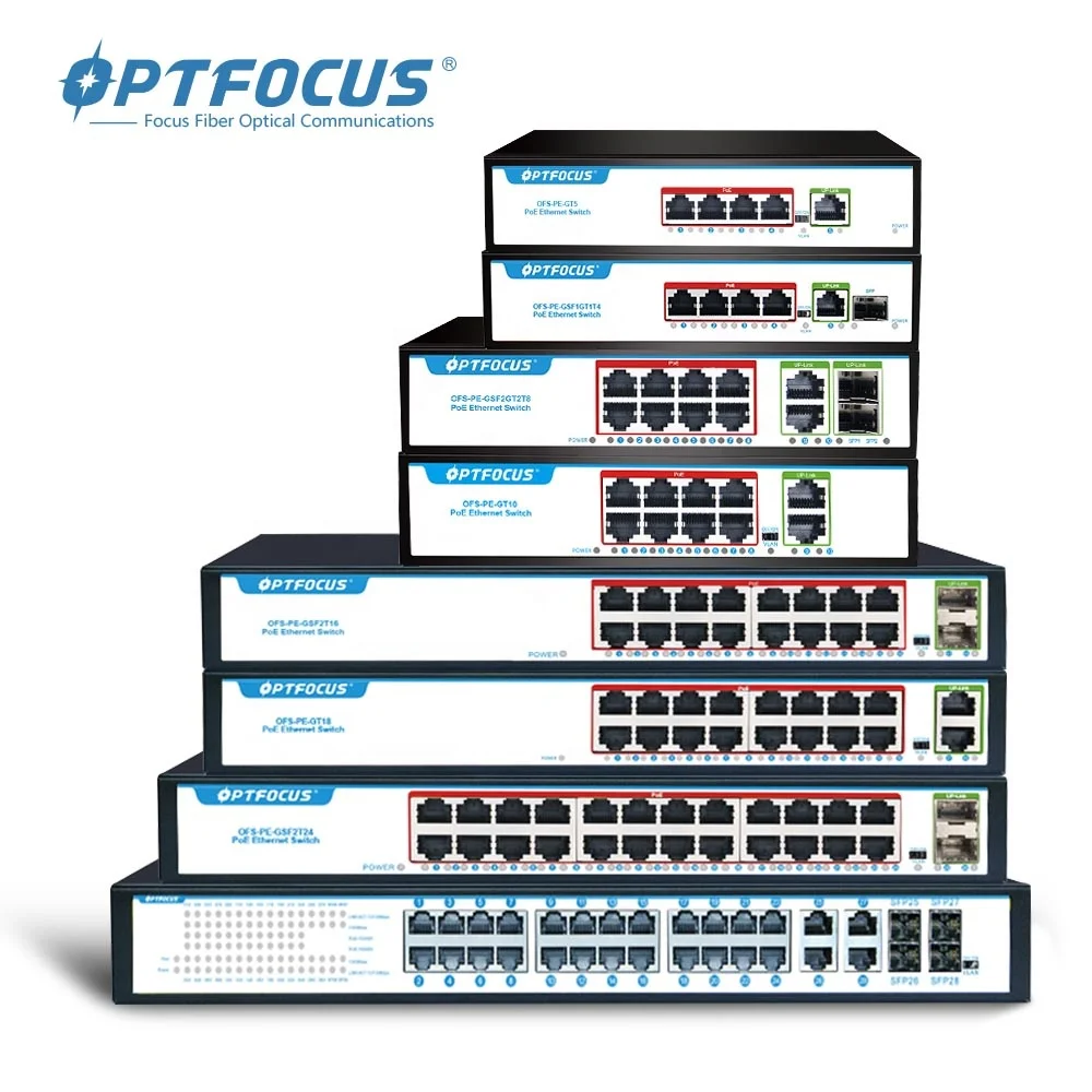 

Factory OEM/ODM POE Switch 4 8 16 24 port 10/100M ethernet fiber switch POE gigabit with 2 SFP ports