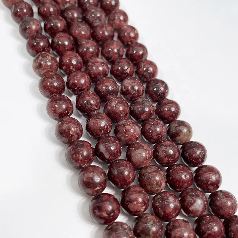 

Natural Polished Gemstone Round Loose Beads For Jewelry Making Bracelet Necklace Eudialyte Stone Beaded