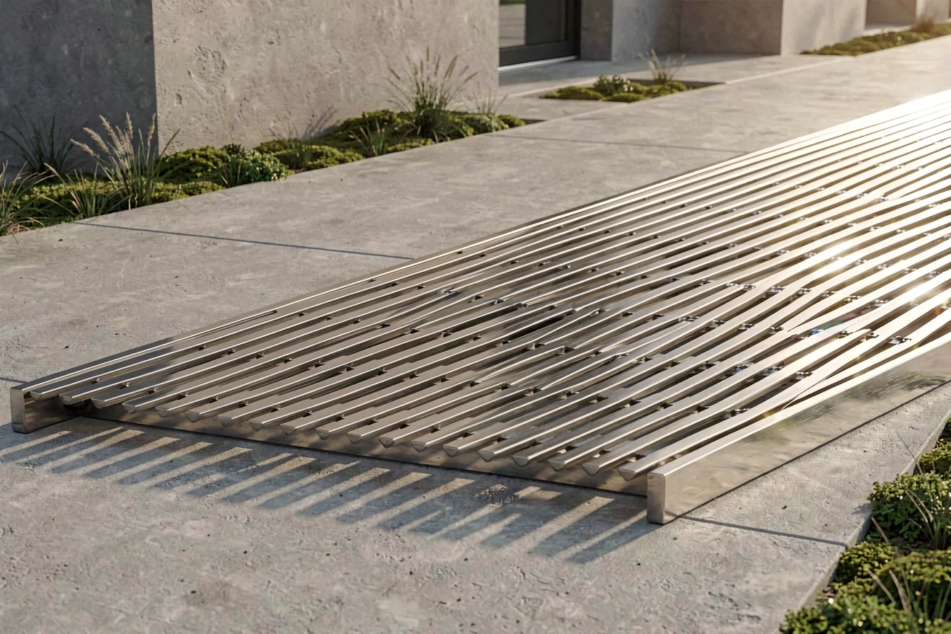 Stainless steel sidewalk metal grating
