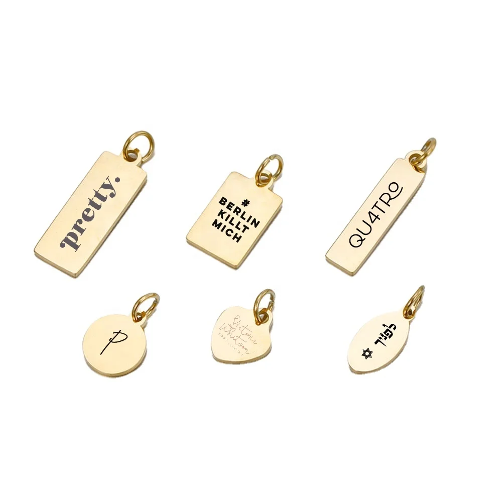 

Fashion Jewelry Corrosion Engraving Necklace Tag Stainless Steel Jewelry Women Gold Plated Necklace Accessories, Silver / gold / rose gold