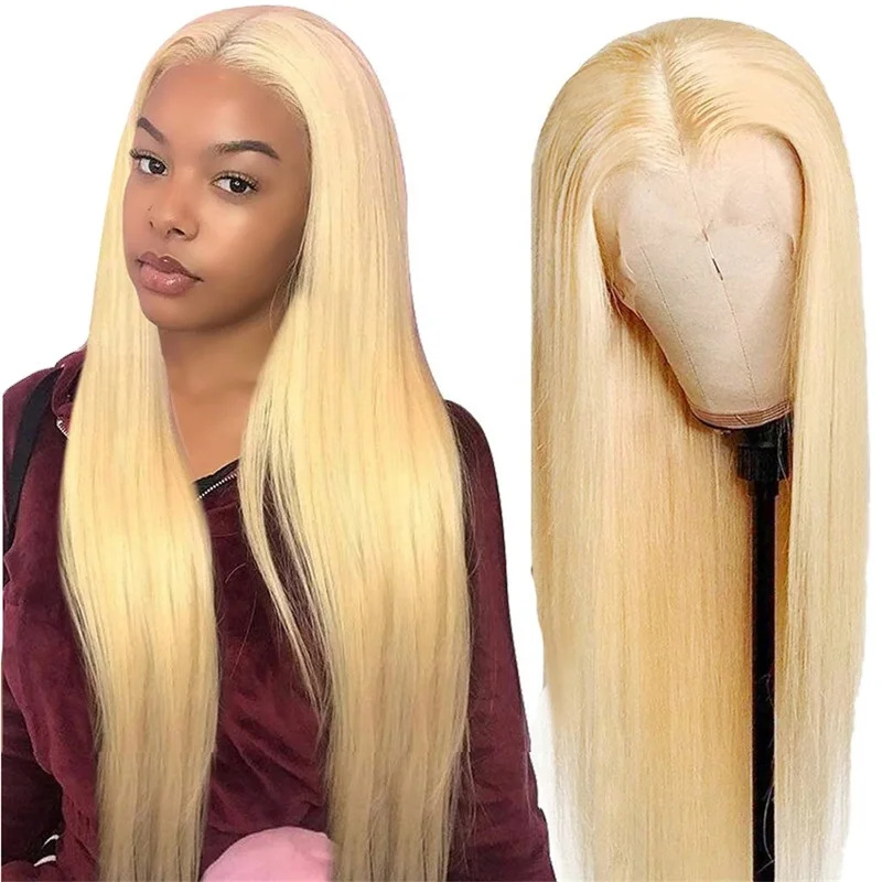 

4x4 Human Hair Wigs 150% density 613 blonde lace front wig No Shedding No Tangle high quality human hair wigs