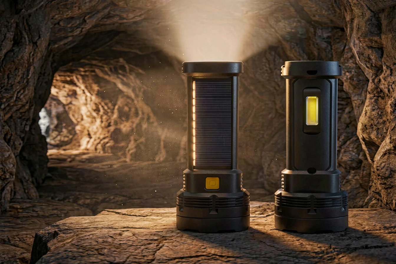 Solar-powered LED flashlight voice recorder