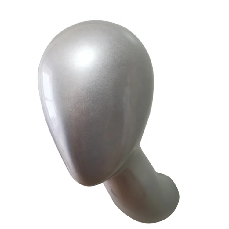

LT-21S Wall Mounted Wholesale Long Neck Hanging Female Wig Mannequin Head in Gloss Sliver Color, Gloss silver