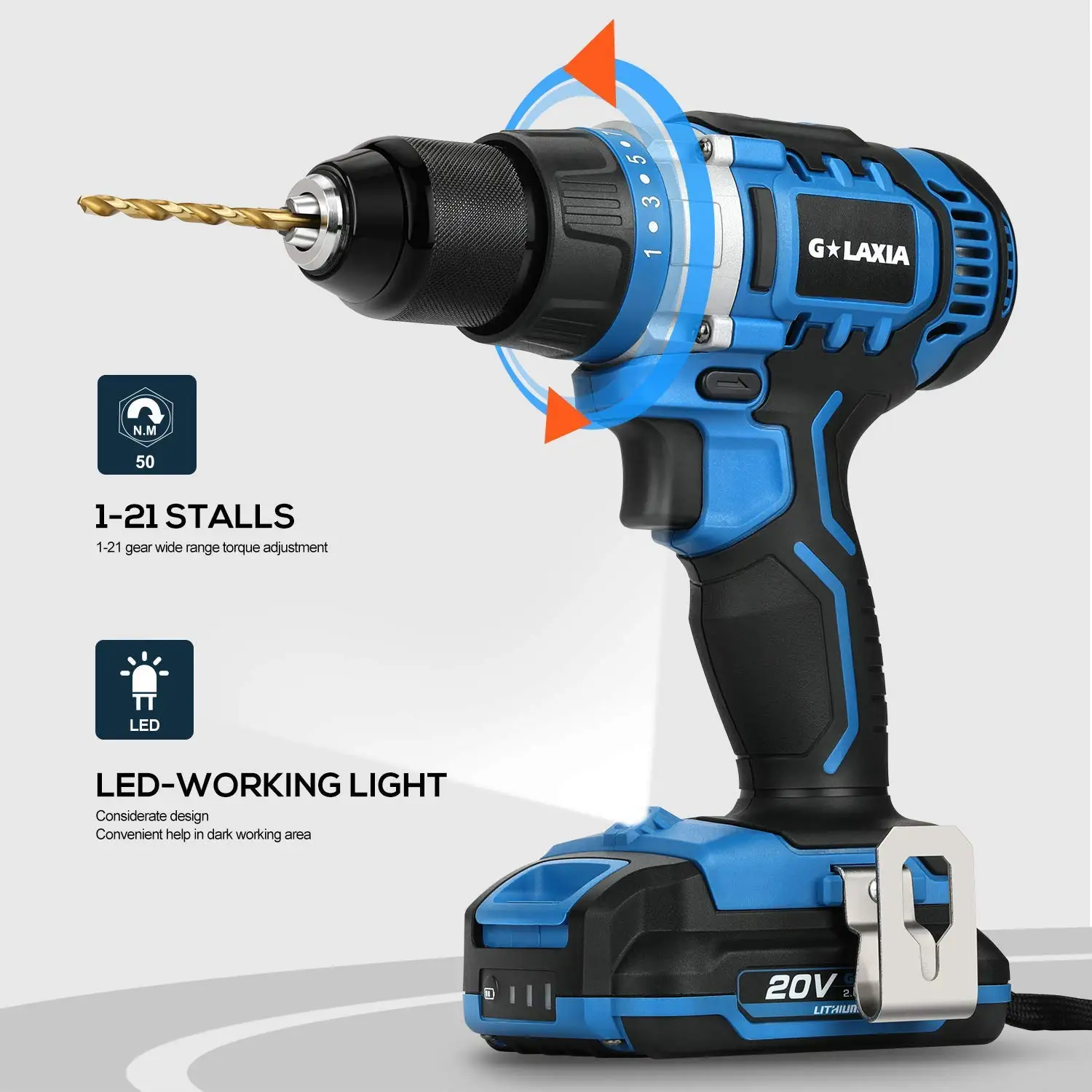 20v Brushed Cordless 50n.m 13mm Chuck 2 Speed Drill Driver Buy