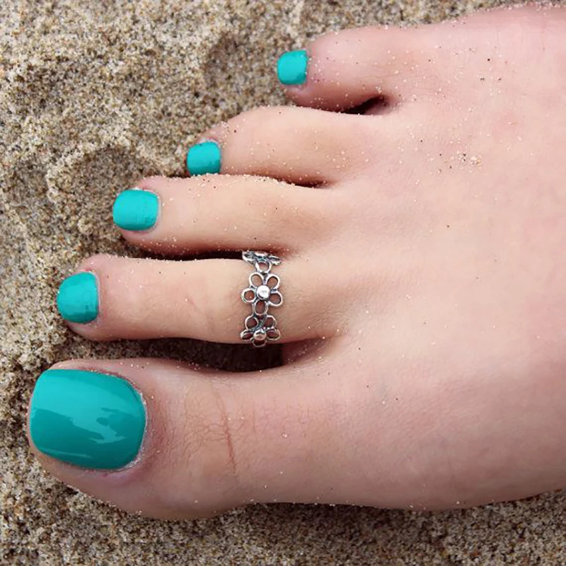 

New Arrival Summer Beach Vacation Jewelry The Best Gift Toe Ring  Set For Women, Steel color