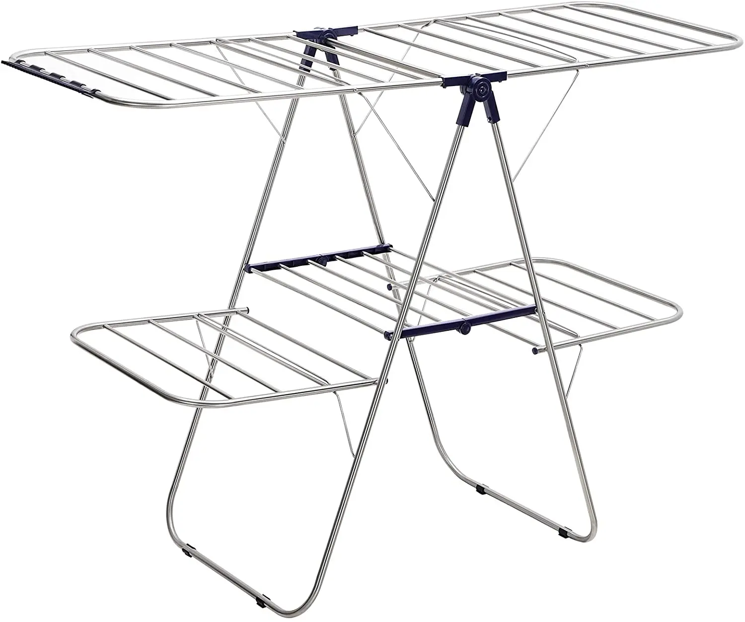 

dropshipping 3 layers stainless steel folding cloth drying rack, As picture