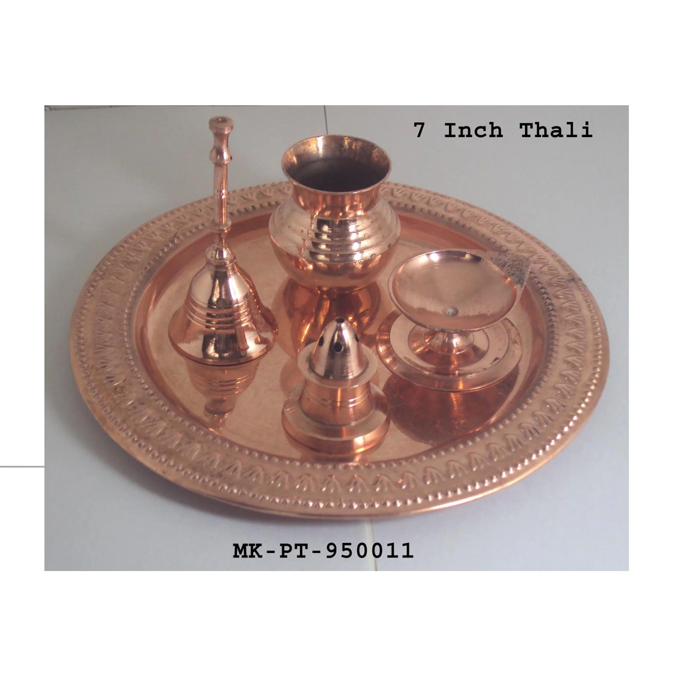 Brass Pooja Thali Copper Finish Buy Brass Pooja Thali Copper Finish Puja Thali Diwali Thali Product On Alibaba Com