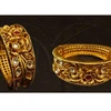 Flower Engraved Style Broad Bangles - BANGLES - Thick Style