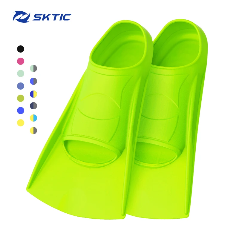 

SKTIC Amazon Hot seller Lemon Green silicone flipper TPR swim flipper swim fins for kids