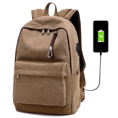 

2020 hot new fashion Wholesale trendy New Design Big Capacity canvas backpack with usb charging port