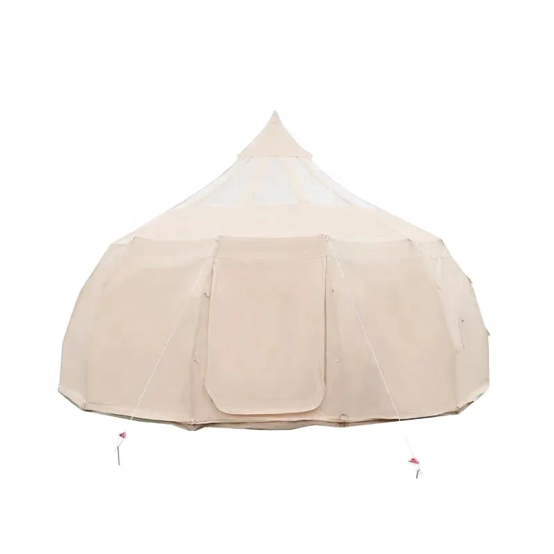 

4M 5M 6M 8M Large Luxury 100% Camping Cotton Canvas Yurt Drop-shaped Waterproof Tent For Sale