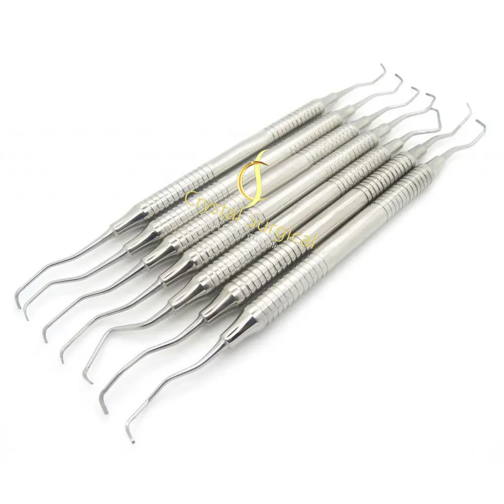 8件生活护理器械牙科牙周刮匙空心手柄磨光刮匙