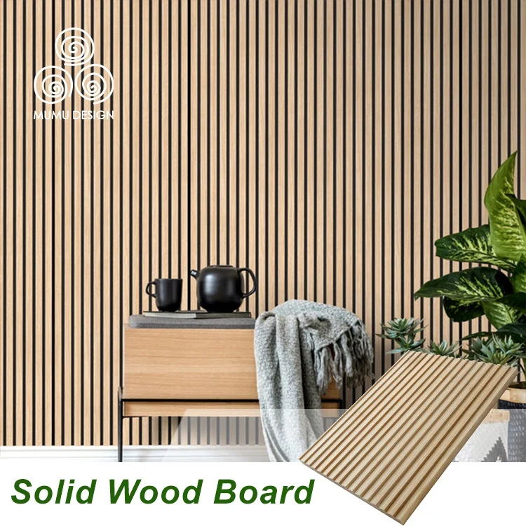 

MUMU Feature Flexible Wood Veneer Fluted Decorative Oak Wood Wall Panels Wallboard for House Hotel