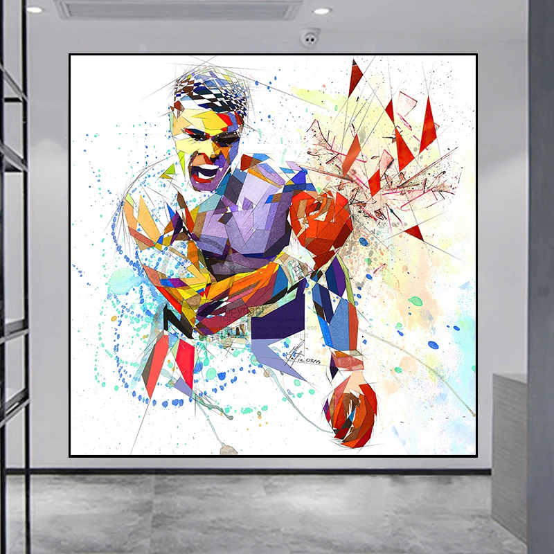 

M A Boxing Famous Portrait Wall Art Decor Posters Painting Graffiti Print On Canvas Painting For Living Room Home Decor
