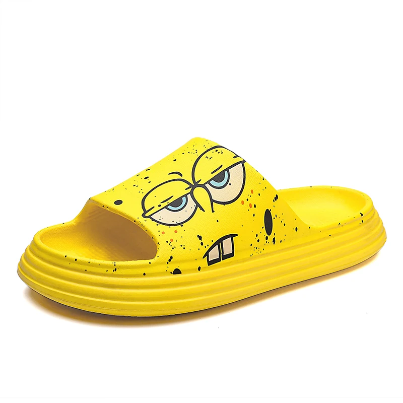 

Ziitop Dropshipping Slide Sandals Footwear Summer Couple Indoor Slippers Sponge Bob Printed Men Rubber Slippers