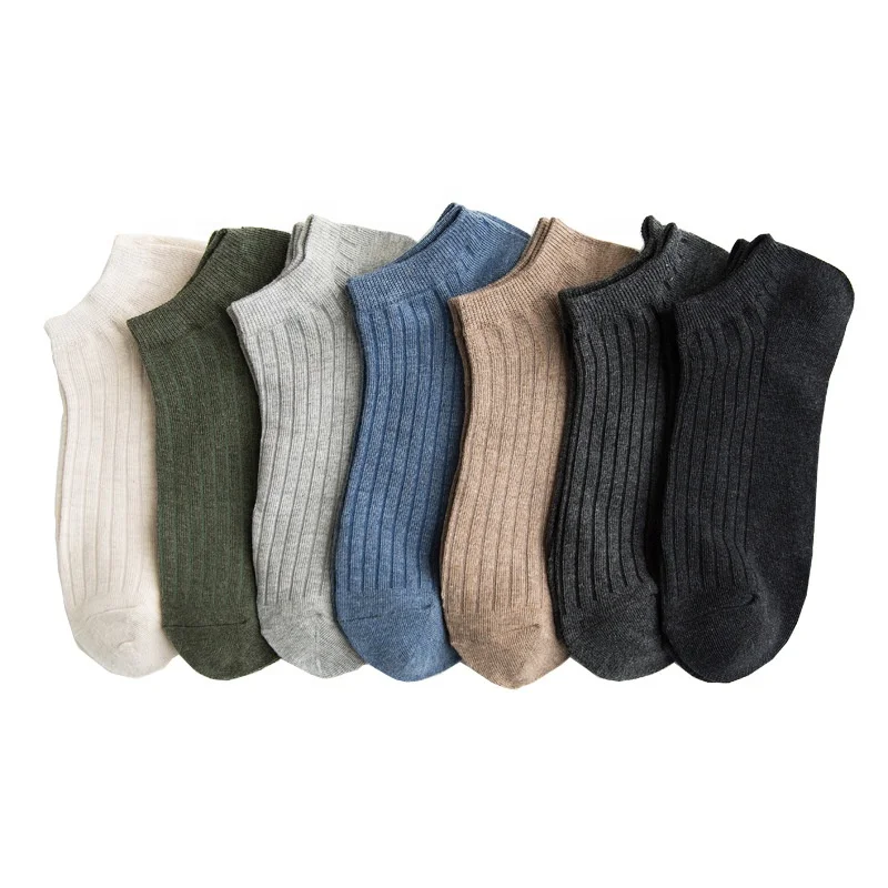 

Wholesale Summer Plain Ankle Socks Men Bulk Casual Breathable Low Cut Socks, 7 colors