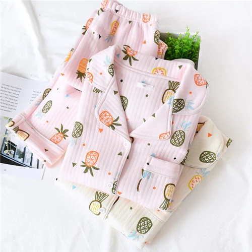 High quality New set  cute nighty Wholesale one set  Chinese Long Sleeve Women Pajamas