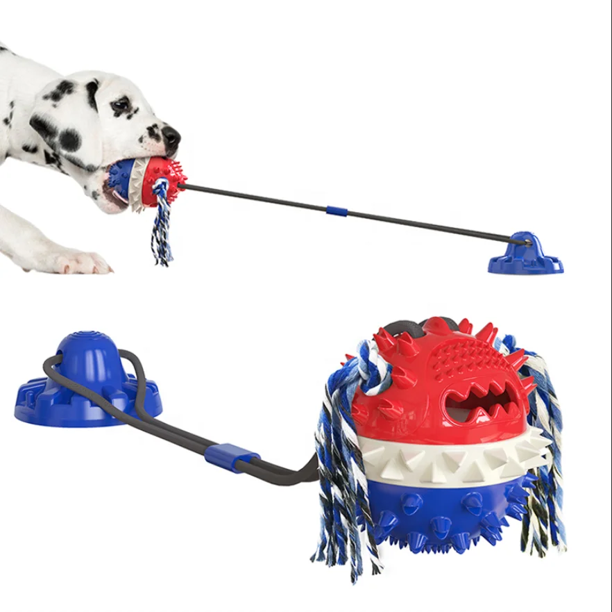 

Wholesale Durable Large Aggressive Chewer Interactive Suction Cup Tug Pet Toys Dog Chew Toy, Multi